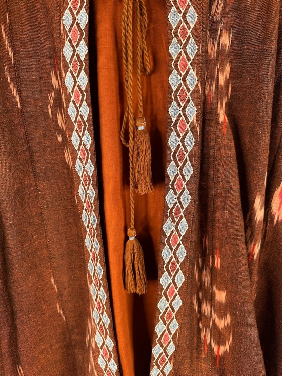 World Market Boho Brown Aztec Print Indie Hippie Front Tie Open Top Size Medium - Picture 3 of 7